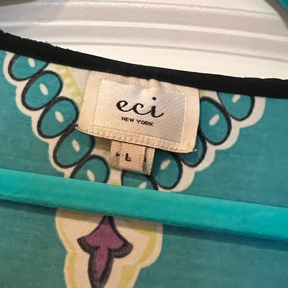 ECI Black Tunic with Purple and Teal Accents - Picture 2 of 4